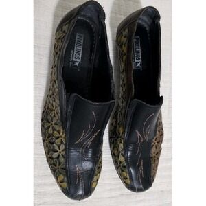 Pikolinos Romana Green Floral Laser Cut Slip On Shoes Women EUR 39 Anthropologie